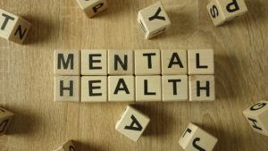 Mental health word in blocks