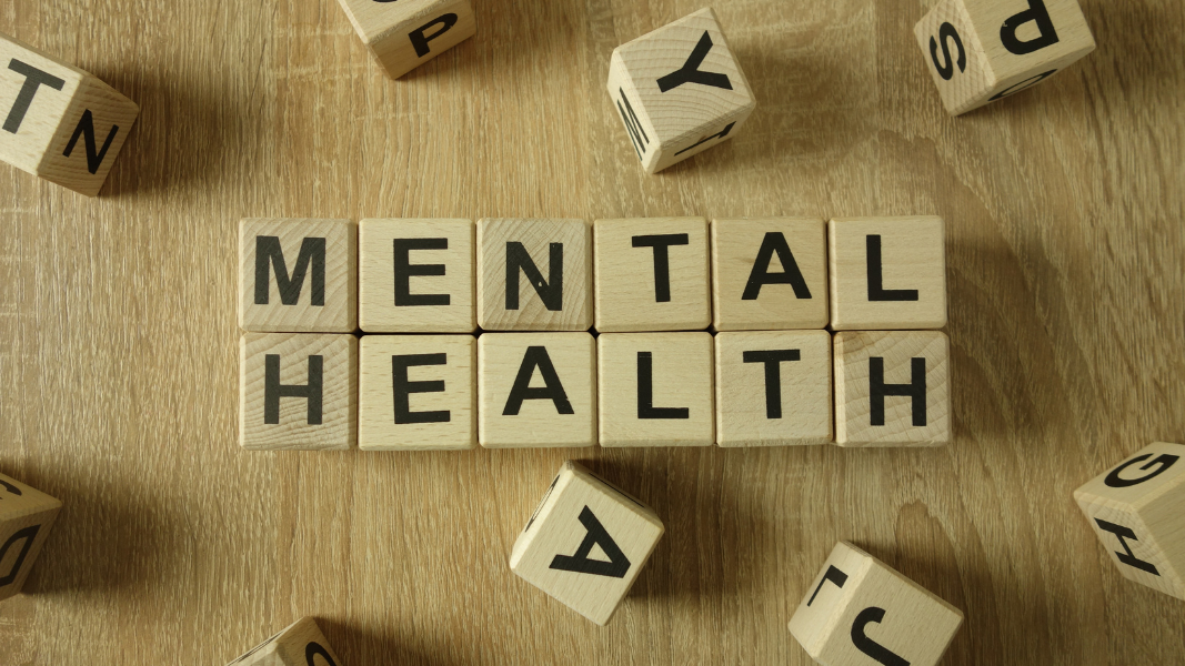 Mental health word in blocks