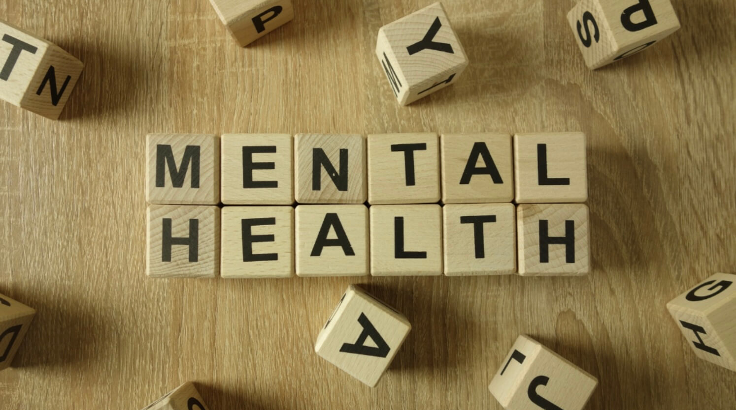 mental health word in blocks