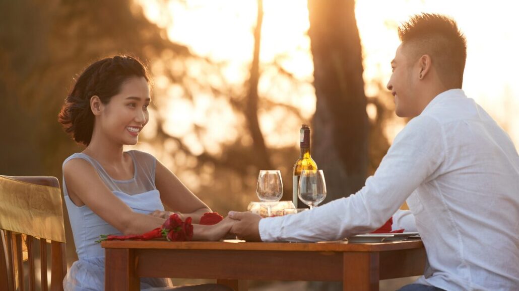 man and woman enjoying a date