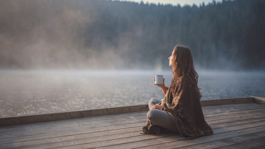 woman cultivating wellness in environment