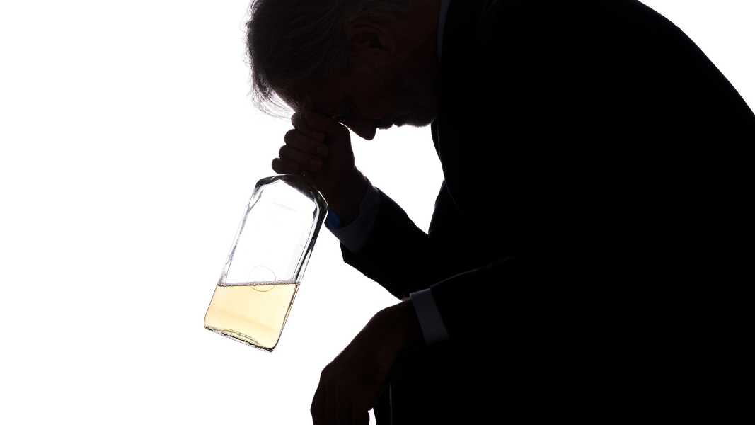 man addicted to alcohol